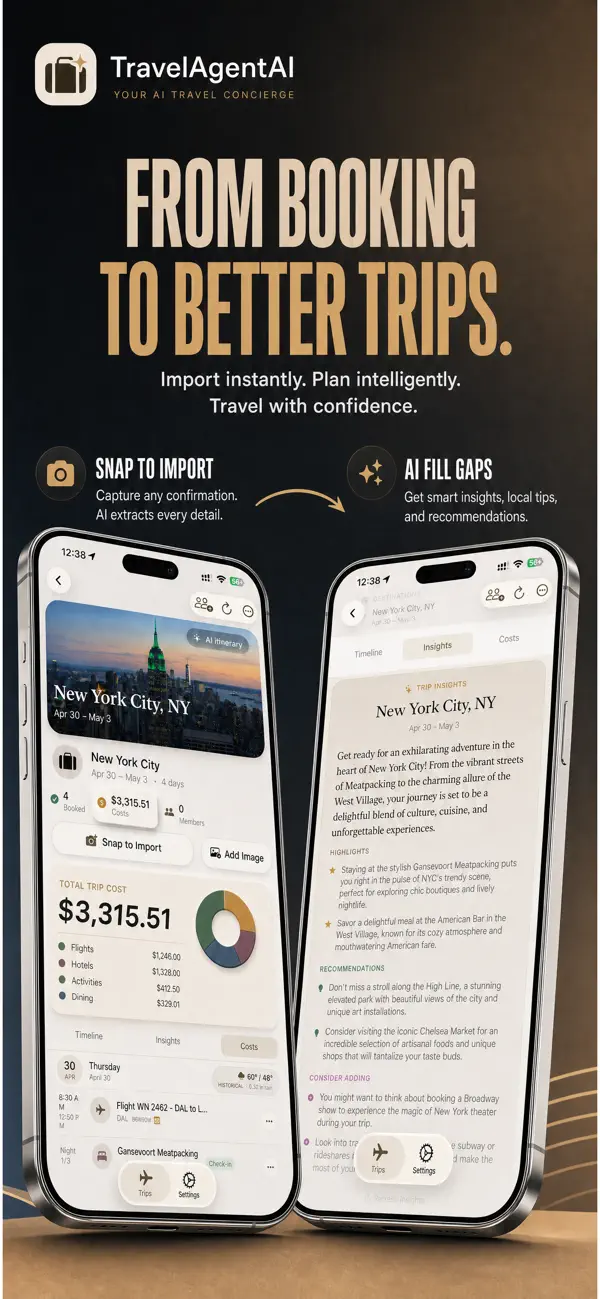 Travel Agent AI product screen 2