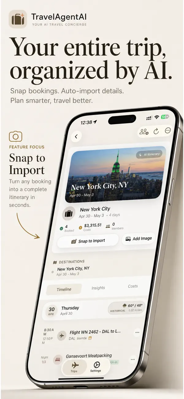 Travel Agent AI product screen 1